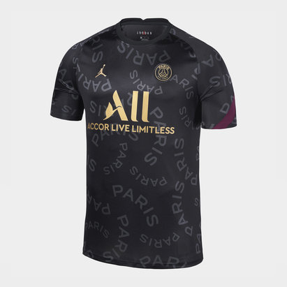 paris saint germain x jordan pre match shirt