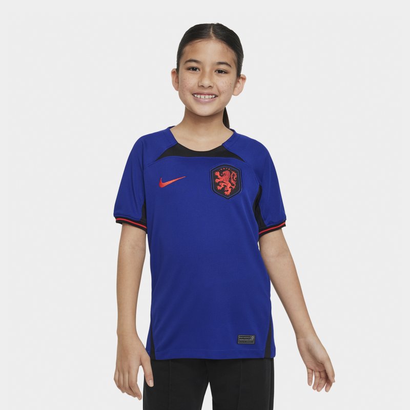 Nike Netherlands Away Shirt 2022 2023 Juniors - Blue