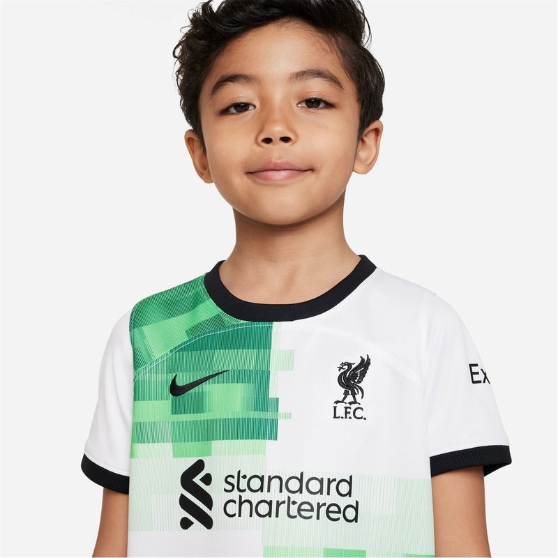 White Nike Liverpool FC 2023/24 Away Kit Children